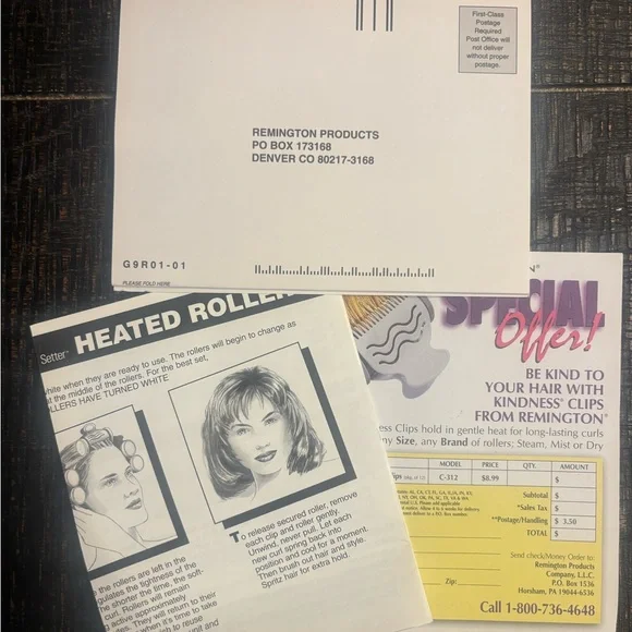 Remington Quick Curl Setter Jumbo Rollers and Clips Open Box New Vintage - Picture 6 of 10